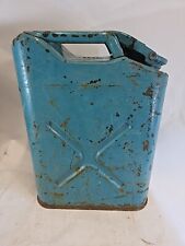 1950 Nesco Teal Blue 5 Gallon Metal Jerry Vintage Jeep Gas Can w/ Locking Cap US picture