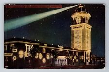 Denver CO-Colorado, Entrance To White City At Night, Antique Vintage Postcard picture