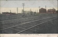 South Chicago's Largest R.R. Crossing,IL Cook County Illinois Postcard Vintage picture