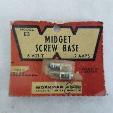Midget Screw Base Light Bulb 6 Volt .2 Amps Model E3 Made In Japan Workman Elec. picture