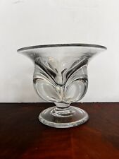  Vintage mid century modern Gulli Ingrid  Art Glass clear glass compote Bowl  picture