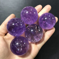 5Pcs Natural Amethyst Quartz Energy Crystal Ball Sphere Rock Gift W/ Stand 45mm picture