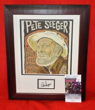 Pete Seeger Autographed Matted Framed 3x5 Index Card 