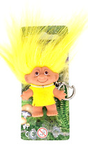 Vintage Dam TROLL Doll Yellow Hair Keychain 2 inches picture