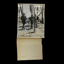 RARE 1943 WWII USMC Bring In Prisoner on Tarawa TYPE 1 Original Photograph picture