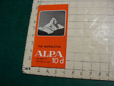 Vintage High Grade brochure: ALPA 10d The Superlative 1970 camera picture