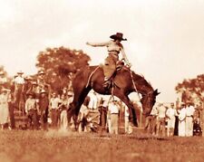 8 Seconds Bronc ridiing Rodeo COWGIRL vintage 8 x 10  photo retro picture