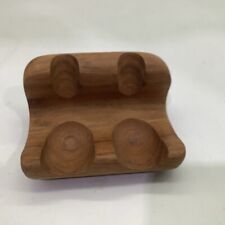 MCM Teak Wood Double Pipe Holder Stampe Denmark 3x2.5” picture