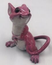 Retired KITTY'S CRITTERS Weensy Pink Mouse Figure* Repaired picture