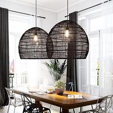 Handmade Woven Pendant Light Wicker Chandelier Lamp Hanging 50/60cm US Stock picture