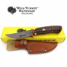 Wild Turkey Handmade Collection Fixed Blade Faux Handle Hunting Knife w/ Sheath  picture