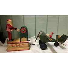 Dept 56 Santa & Co LTD Toy Makers World Wide Delivery Metal Plane & Santa picture