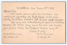 Creston Iowa IA Postal Card EM Millis & Co RR Palmer 1895 Posted Antique picture