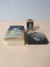 Vintage Marble Smoking Set: Tobacco Case, lighter holder and ashtray picture