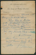 P.T. BARNUM - AUTOGRAPH PASS SIGNED 04/11/1885 picture
