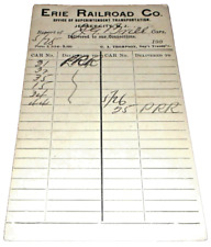 MAY 1900 ERIE RAILROAD INTERCHANGE REPORT POST CARD J.G. BRILL PHILADELPHIA PA picture