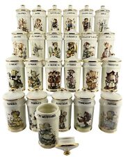 VTG MJ Hummel Porcelain Spice Jars 1987 Danbury Mint 24k Trim Japan Set Of 24 picture