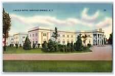 c1930's Lincoln Bath House Saratoga Springs New York NY Vintage Postcard picture