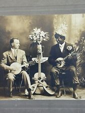 Original Antique Cabinet Photograph of 2 Musicians, 1 in (Black face) picture