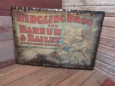 Vintage Original RINGLING BROS And BARNUM & BAILEY Circus Poster On Wood Base picture