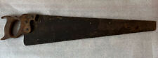 Henry Disston & Sons Warranted Superior Saw U.S.A. 24 inch Blade Wooden Handle picture