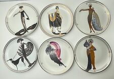House of Erte Lot of 6 Art Deco Limited Edition Porcelain Plates Franklin Mint  picture