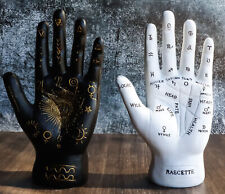 Ebros Psychic Fortune Teller Palmistry Hand Palm Figurine (Black & White Set) picture