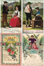 EMBOSSED with SILK GREETINGS 73 Vintage Postcards Pre-1920 (L4522) picture