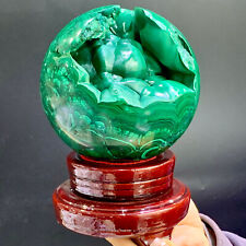 7.25LB Rare Natural Malachite quartz hand Carved sphere Crystal Healing picture