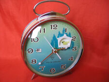 Rare vintage mechanical metal animated alarm clock DIAMOND Bird China picture