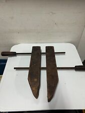 VINTAGE JORGENSEN 14”LONG WOODEN ADJUSTABLE CLAMP MADE IN USA (fc210-4/b0995) picture