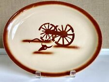 Vintage Tepco? Wagon Wheels and Cow Skull Restaurant Ware Platter 12 3/4