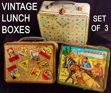 Bonanza Aladdin Vintage Lunch Box LOT SET OF 3 TRAVEL  & FLORAL NO THERMOS 1963 picture