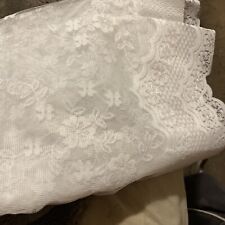 Vintage Long & Large Floral Lace Panel For Curtains, Tablecloth Or Fabric Beige picture