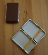 Closeout - Metal Brown Leather Double Sided King And 100's Cigarette Case picture