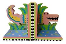 Vintage Elizabeth Brownd Brightly Painted Alligator Bookends - Child's Bedroom picture