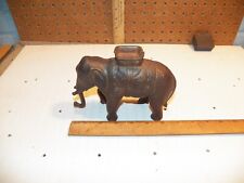 1905-20 A.C. WILLIAMS Cast Iron Elephant w/ Swinging Trunk Mechanical Bank picture