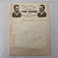 Vintage Cigar Advertising Letter Letterhead Document Antique 1889 Tobacco picture