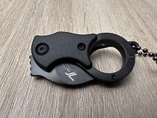Mini Karambit Necklace Knife Compact Tactical Ball Chain Pocket Clip Sharp Black picture