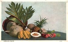 Hawaiian Kreutz Native Varieties Of Papaya Mango Breadfruit Coconut HI Postcard picture