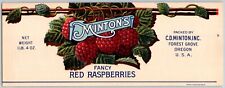 Minton's Fancy Red Raspberries Paper Can Label c1920's-30's VGC Scarce picture