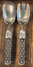 VTG Stopt Tinn David Andersen Large Pewter Salad Serving Fork And Spoon Norway picture