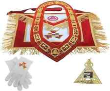 Masonic Royal Arch Full Dress Set with Apron, Chain Collar, Gloves & Jewel picture