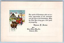 1920-30's ONE SIDED CHRISTMAS CARD ADVERTISING GIANT GRIP CO OSHKOSH WI T SEXTON picture
