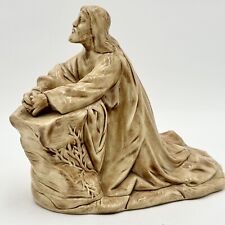 Vintage Jesus Praying Ceramic Sculpture - Hand Painted picture