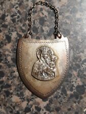 Vintage Polish 800 Silver Gilded Nursery Plaque Mary and Child Jesus Medal  picture
