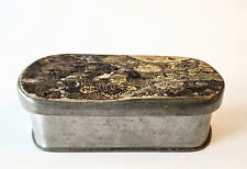 RARE Antique Skurdal Tinn Norway Pewter Box w/Vinstra Norway Natural Stone Lid picture
