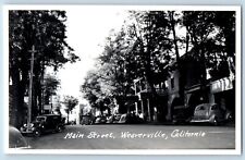 Weaverville California CA Postcard RPPC Photo Main Street Cars c1950's Vintage picture