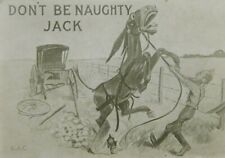 Don't Be Naughty Jack Donkey Buggy Western Comic Divided Back Vintage Postcard picture