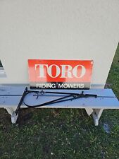 RARE Vintage Toro Riding Mowers Sign 2 Double Sided Metal 16x32” with Bracket picture